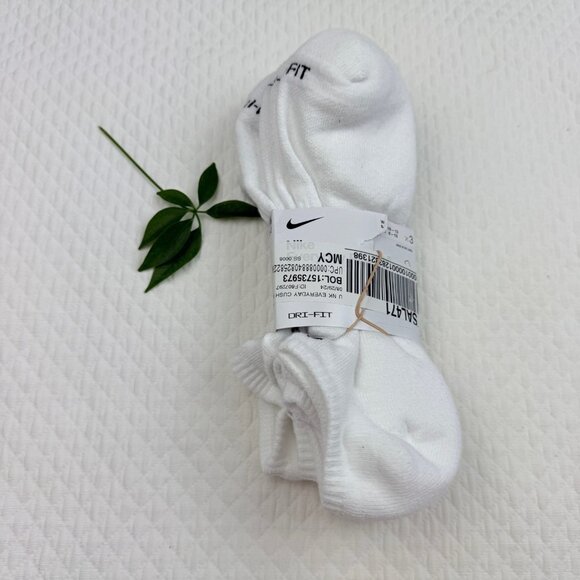 Nike 3 pairs Unisex Dri Fit Everyday Plus Cushioned No Show Socks Mens L 8-12 - Picture 1 of 7